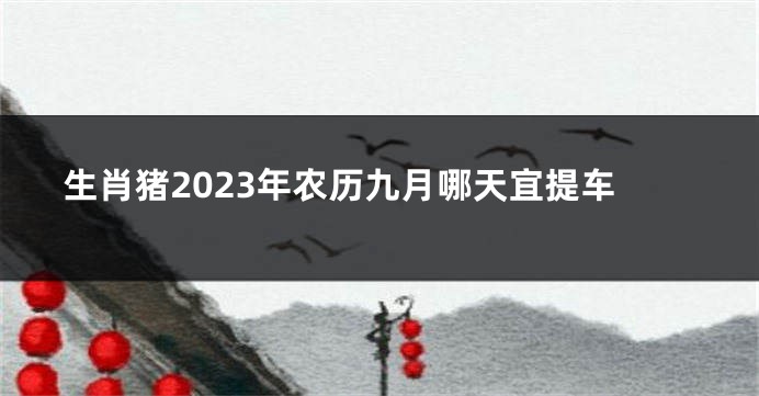 生肖猪2023年农历九月哪天宜提车