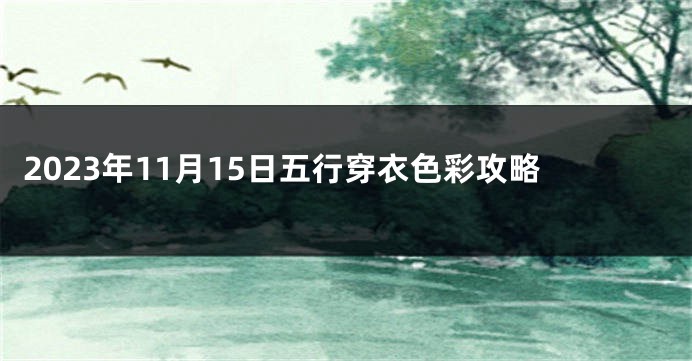 2023年11月15日五行穿衣色彩攻略