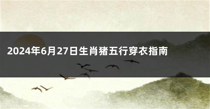 2024年6月27日生肖猪五行穿衣指南