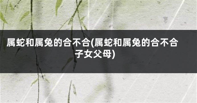 属蛇和属兔的合不合(属蛇和属兔的合不合子女父母)
