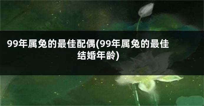 99年属兔的最佳配偶(99年属兔的最佳结婚年龄)