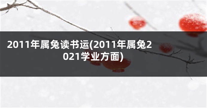 2011年属兔读书运(2011年属兔2021学业方面)