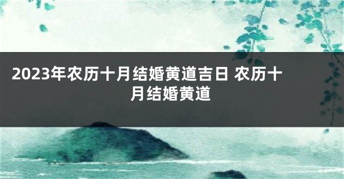 2023年农历十月结婚黄道吉日 农历十月结婚黄道