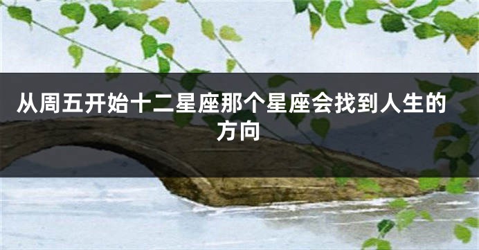 从周五开始十二星座那个星座会找到人生的方向