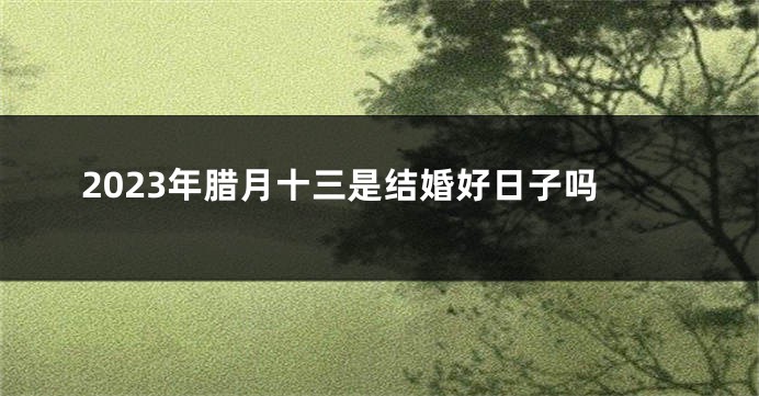 2023年腊月十三是结婚好日子吗