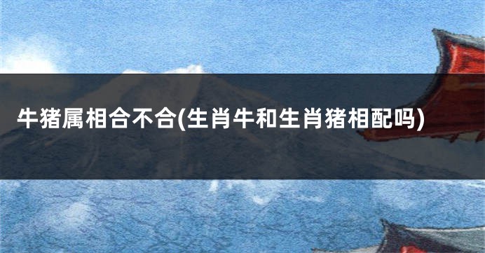 牛猪属相合不合(生肖牛和生肖猪相配吗)