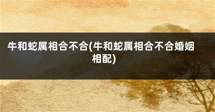 牛和蛇属相合不合(牛和蛇属相合不合婚姻相配)