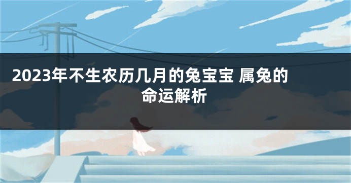 2023年不生农历几月的兔宝宝 属兔的命运解析
