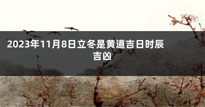 2023年11月8日立冬是黄道吉日时辰吉凶