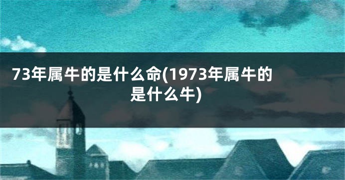 73年属牛的是什么命(1973年属牛的是什么牛)