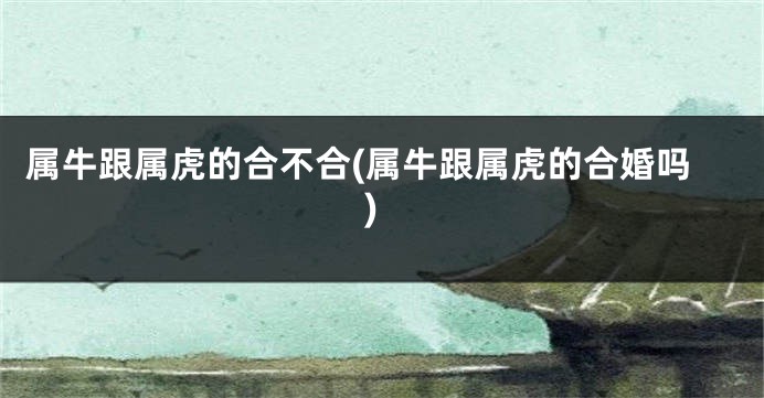 属牛跟属虎的合不合(属牛跟属虎的合婚吗)