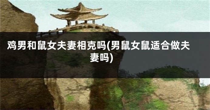 鸡男和鼠女夫妻相克吗(男鼠女鼠适合做夫妻吗)