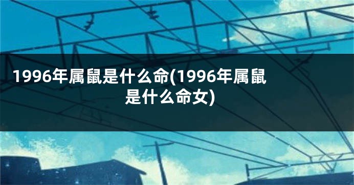 1996年属鼠是什么命(1996年属鼠是什么命女)
