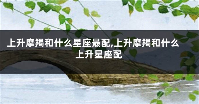 上升摩羯和什么星座最配,上升摩羯和什么上升星座配