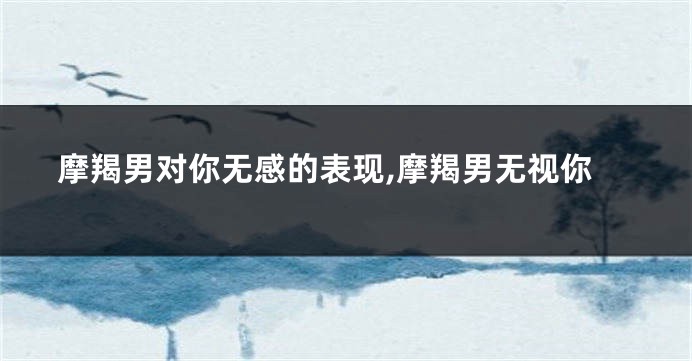 摩羯男对你无感的表现,摩羯男无视你