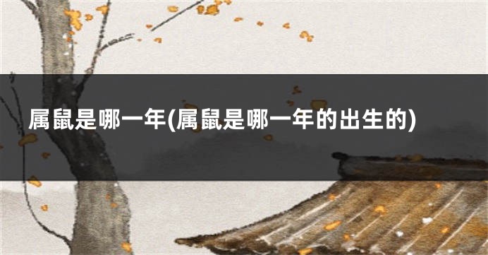 属鼠是哪一年(属鼠是哪一年的出生的)