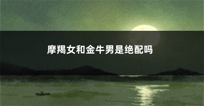 摩羯女和金牛男是绝配吗
