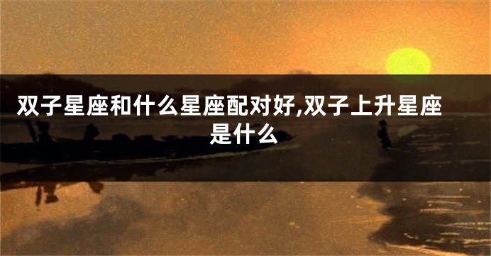 双子星座和什么星座配对好,双子上升星座是什么