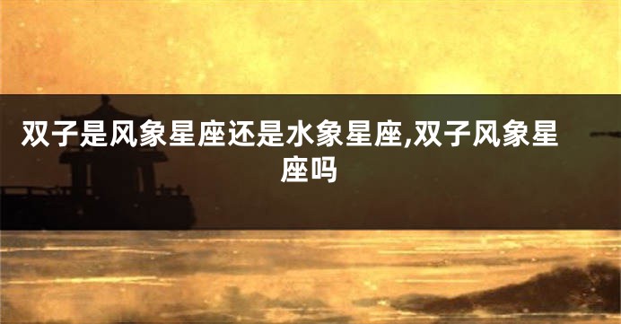 双子是风象星座还是水象星座,双子风象星座吗