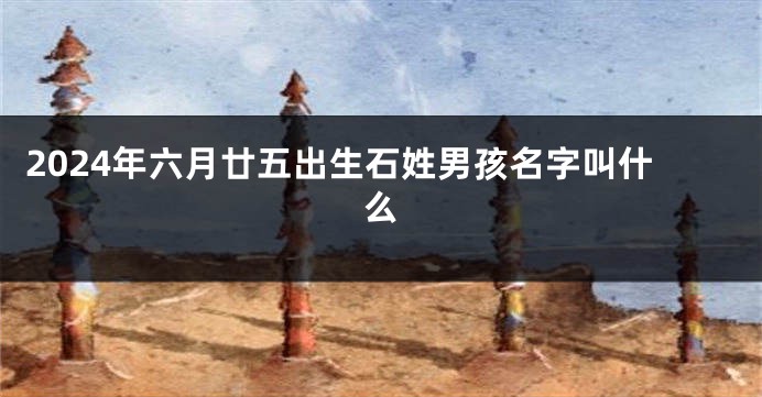 2024年六月廿五出生石姓男孩名字叫什么