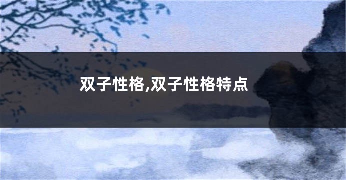 双子性格,双子性格特点