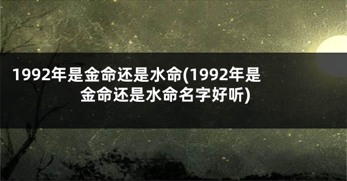 1992年是金命还是水命(1992年是金命还是水命名字好听)