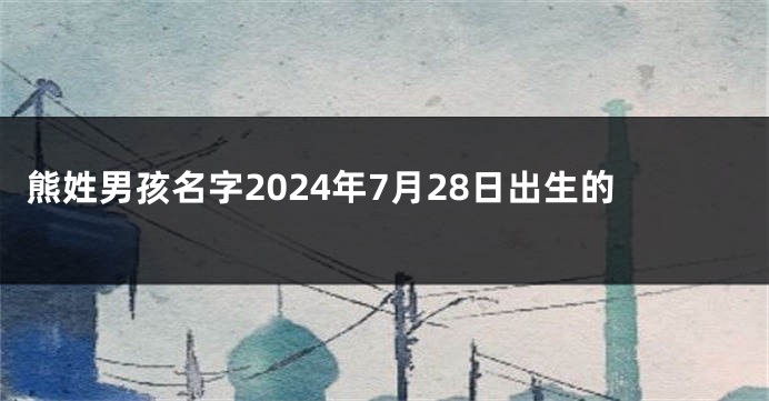 熊姓男孩名字2024年7月28日出生的