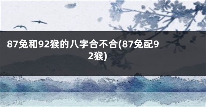 87兔和92猴的八字合不合(87兔配92猴)