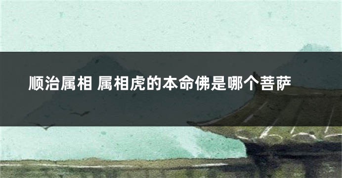 顺治属相 属相虎的本命佛是哪个菩萨
