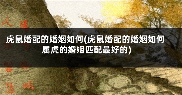 虎鼠婚配的婚姻如何(虎鼠婚配的婚姻如何属虎的婚姻匹配最好的)