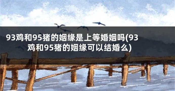 93鸡和95猪的姻缘是上等婚姻吗(93鸡和95猪的姻缘可以结婚么)