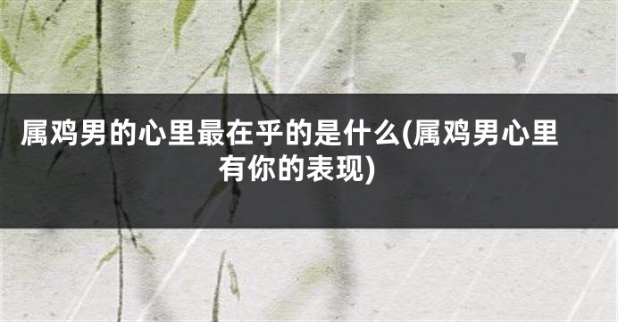 属鸡男的心里最在乎的是什么(属鸡男心里有你的表现)