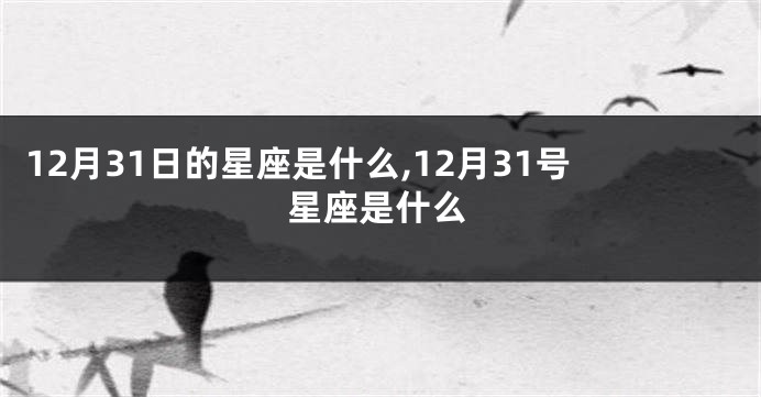 12月31日的星座是什么,12月31号星座是什么