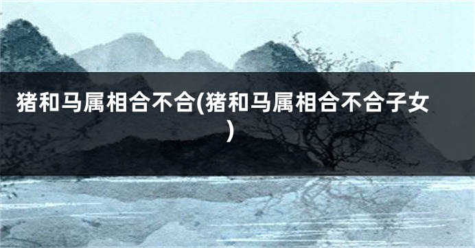 猪和马属相合不合(猪和马属相合不合子女)