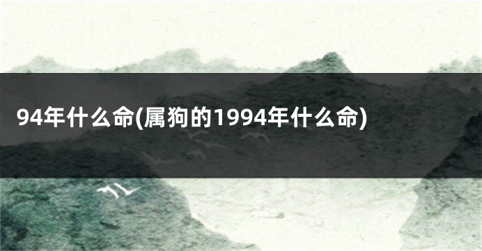 94年什么命(属狗的1994年什么命)