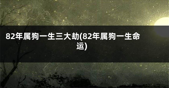 82年属狗一生三大劫(82年属狗一生命运)