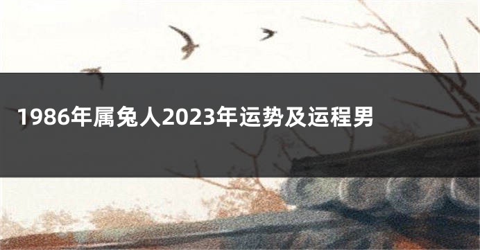 1986年属兔人2023年运势及运程男