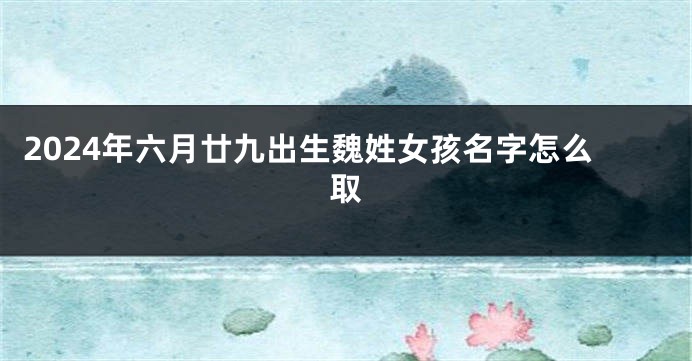 2024年六月廿九出生魏姓女孩名字怎么取