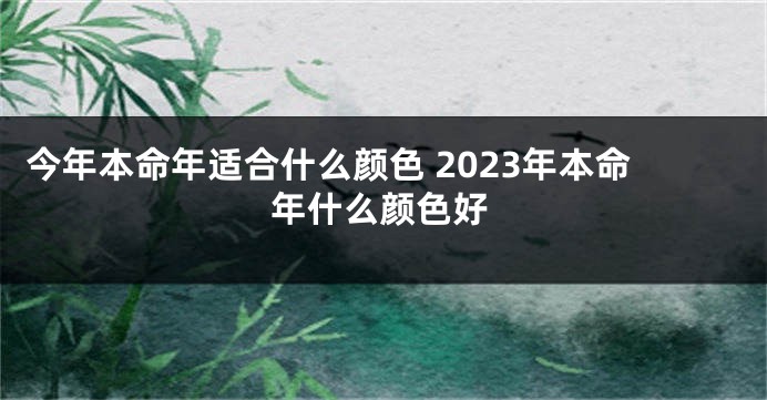 今年本命年适合什么颜色 2023年本命年什么颜色好