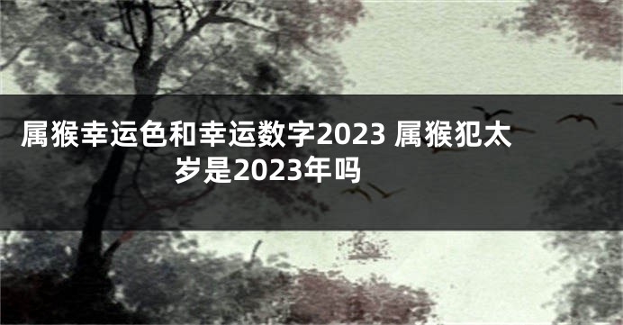 属猴幸运色和幸运数字2023 属猴犯太岁是2023年吗 