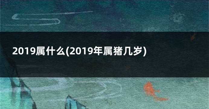 2019属什么(2019年属猪几岁)