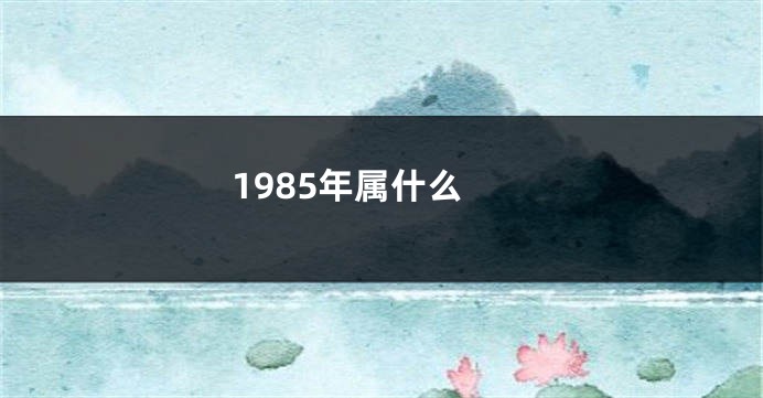 1985年属什么