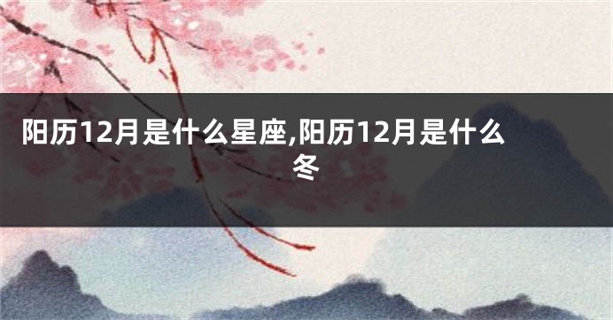 阳历12月是什么星座,阳历12月是什么冬