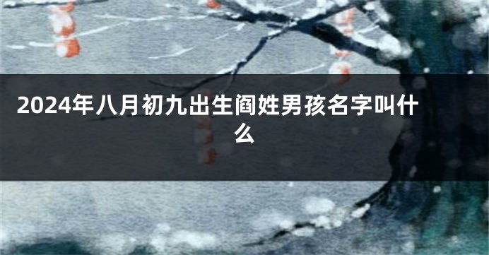 2024年八月初九出生阎姓男孩名字叫什么