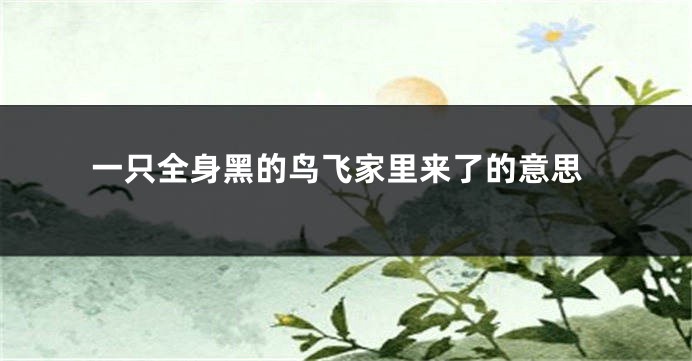 一只全身黑的鸟飞家里来了的意思