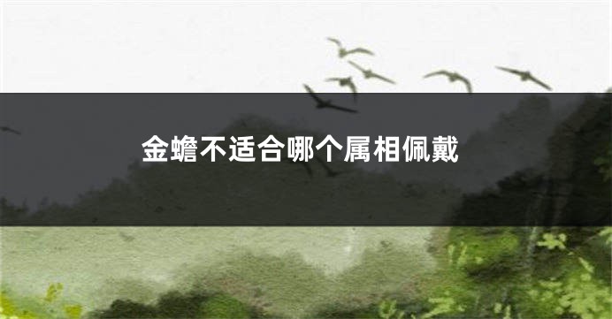 金蟾不适合哪个属相佩戴