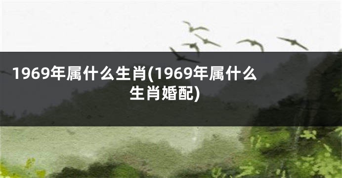1969年属什么生肖(1969年属什么生肖婚配)