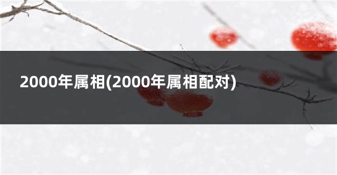 2000年属相(2000年属相配对)