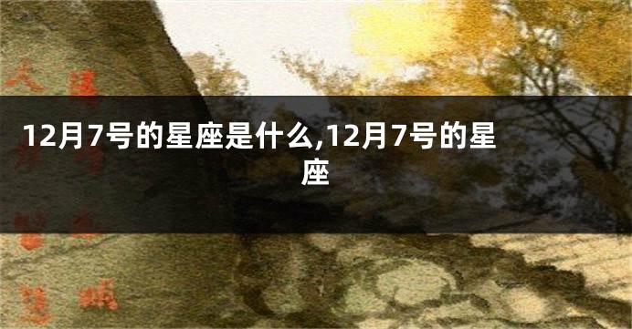 12月7号的星座是什么,12月7号的星座