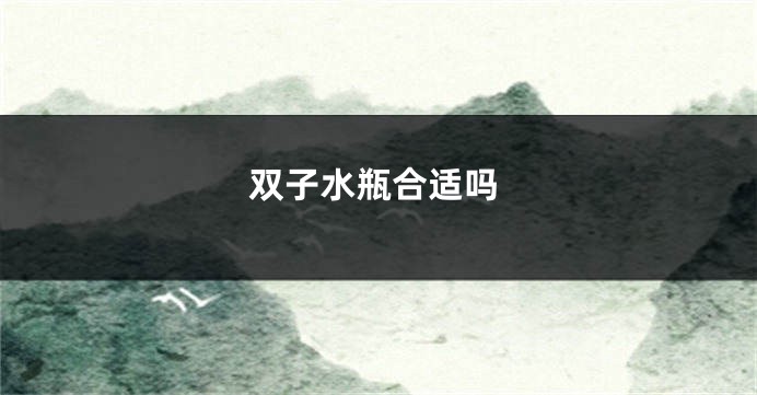 双子水瓶合适吗